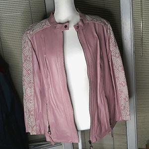 Chi by Falchi mauve 100% Leather womens jacket